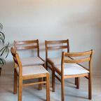 Set 4 Stoere Vintage Deense Eetkamerstoelen Jaren 60 thumbnail 2