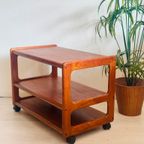 Vintage Deense Teak Bijzettafel Trolley Jaren 60 thumbnail 7