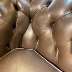 Originele Chesterfield 3 Zits Bank Van Salvale Bruin Leer thumbnail 8