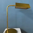 Mid Century Messing Bureaulamp - Tafellamp In Bauhaus-Stijl - Gouden Lamp thumbnail 6