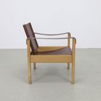 Vintage Fauteuil Safari Easy Chair Set Leer Escriba Brazil (setprijs) thumbnail 2
