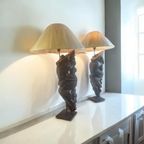 Set Van 2 Vintage Xl Brutalist Tafellampen / Verlichting thumbnail 12