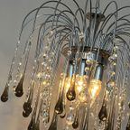 Xxl Grote Murano Kroonluchter Hanglamp Taupe Chrome Frame thumbnail 21