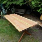 Prachtige Boomstam Tuinbank 220 Cm thumbnail 12