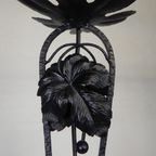 Art Deco Hanglamp Met Zeshoekige Glazen Kap, Jaren 30 thumbnail 16