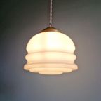 Art Deco Hanglamp In Wit Opaline Glas, 1920-30 thumbnail 10