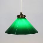 Antic Deense Hanglamp In Groen Glas En Massief Messing - Jaren 1940 thumbnail 11