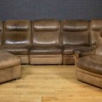 Vintage Leather Sofa With Matching Chair And Ottoman thumbnail 3