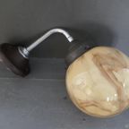 Art Deco Wandlamp Scailmont Glas Bakeliet Chroom Koper thumbnail 13