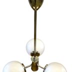 Hanglamp Art Deco, Lamp Met Bollen Opaline Glas, Reliving thumbnail 3