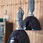 Grote Vintage Industriële Fabriekslamp, Hanglamp. thumbnail 8