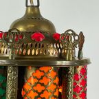 Arabian Hanging Pendant - Brass And Multicolored Pieces Of Plastic thumbnail 4