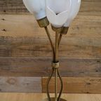 Schemerlamp Messingkleur Met 3 Bloemkapjes thumbnail 3