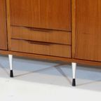 Grote Vintage 5-deurs Teak Kledingkast Italiaanse Stijl Jaren 60 thumbnail 8