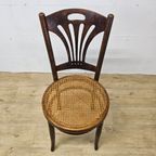 Antieke Art Nouveau Weense Jakob En Josef Kohn Stoel (thonet Stijl) Antique Webbing Chair thumbnail 15