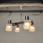 Vintage Hanglamp Chroom & Hout thumbnail 3