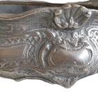 Prachtige Metalen Jardiniere, Verzilverd? Metalen Binnenbak thumbnail 9