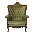 Klassieke Groene Club Zetel Oorfauteuil Louis Quinze Barok thumbnail 2