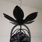 Art Deco Hanglamp Met Zeshoekige Glazen Kap, Jaren 30 thumbnail 5