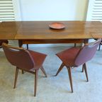 Prachtige Retro Vintage Uitschuifbare Tafel Met 5 Vintage Stoelen thumbnail 11