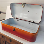 Emaille Broodtrommel/ Brooddoos Oranje thumbnail 6