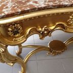 Grote Franse Vergulde Muurconsole thumbnail 8