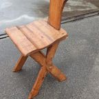 6 Antieke Wabi Sabi Massief Hout Eetkamerstoelen thumbnail 8