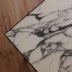 Rechthoekige Salontafel In Zwart Gelakt Metaal En Arabescato Marmer thumbnail 8