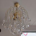 Opaliserende Hollywood Regency Hanglamp Kroonluchter Vintage thumbnail 7