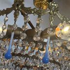 Murano Teardrop Kroonluchter Hanglamp Vintage Opaline Kristal thumbnail 2