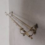 Messing Art Deco Wandkapstok, 136 Cm Breed thumbnail 13