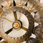Verguld Metalen Florale Wandlamp Jaren 60 thumbnail 4