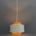 Metal, White And Brass Color Pendant Lamp By Veb 1960s thumbnail 4