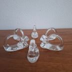 Vintage Set Van 6 Handgemaakte Glazen Servetringen thumbnail 3