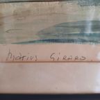 Marius Girard, Aquarel, Parisian Chic Gesigneerd. 1960. thumbnail 2