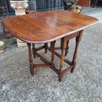 Antike Eikenhouten Hangoortafel, Sidetable, Bijzettafel, Af thumbnail 6