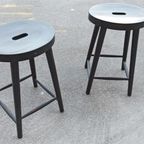 2 X Vintage Houten Kruk, P/p/s thumbnail 13