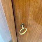 Vintage, Midcentury Hoekkast Houtfineer - Halfhoog Met Deur thumbnail 8