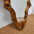 Vintage Hollywood Regency Goudkleurige Barok Rococo Spiegel Kuifspiegel 6 thumbnail 4