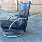 Vintage Rolf Benz Leren Swivel Fauteuil, Torino Bmp thumbnail 9