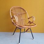 Vintage Rotan Fauteuil, Fifties Design, Rohe Van Sliedrecht thumbnail 5