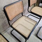 Set Van 6 Cesca Stoelen Marcel Breuer Stijl Webbing Stoelen thumbnail 4