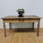 Oude Frans Houten Boeren Eettafel, Keukentafel, Tafel, Tuintafel thumbnail 10