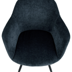 Alunda Eetkamerstoel - Donkerblauw Met Zwart Metalen Poot thumbnail 6