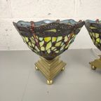 Duo Tiffany Lampen Op Bronzen Voeten thumbnail 3