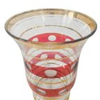 Artdeco Booms Glas De Rupel Vaas Rood Goud 1930’s thumbnail 5