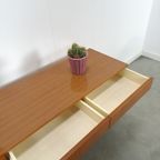 Teak Fineer Dressoir Barkast Met Lades En Klepdeuren thumbnail 3