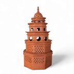 Ceramic / Terracotta / Pagode Lamp 1970's Height 70 Depth 40 Cm thumbnail 2