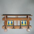 Art Nouveau Wall Coat Rack With Tiles thumbnail 12