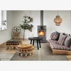 Poef Rattan Met Velvet Kussen thumbnail 2
